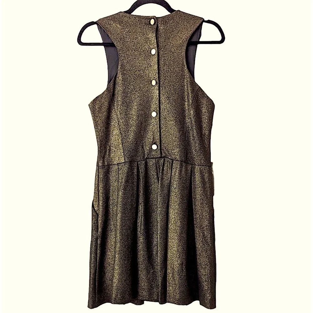 NWT Hunter Dixon Brown Metallic Fit and Flare Dress Size 8